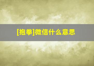 [抱拳]微信什么意思